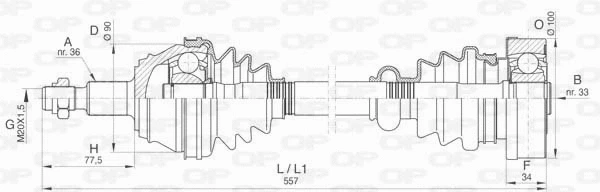 Arbre de transmission OPEN PARTS DRS6422.00