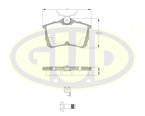Kit de plaquettes de frein, frein à disque G.U.D. GBP069502