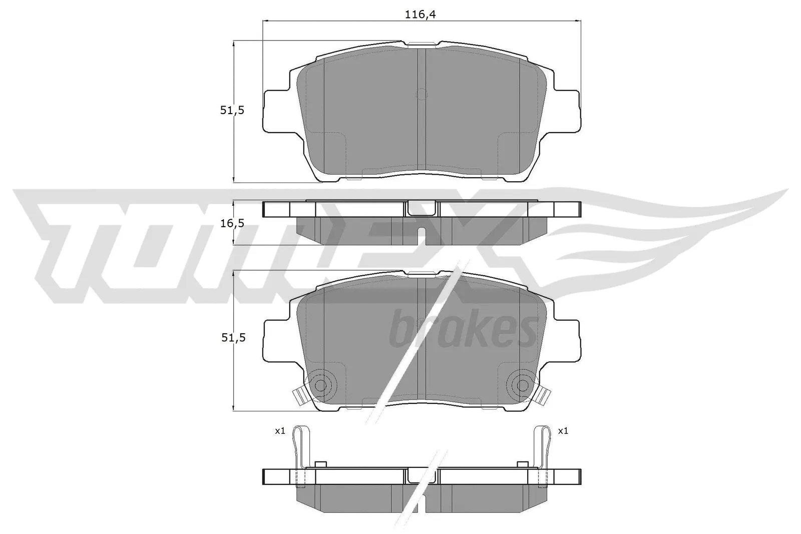 Kit de plaquettes de frein, frein à disque TOMEX Brakes TX 13-88