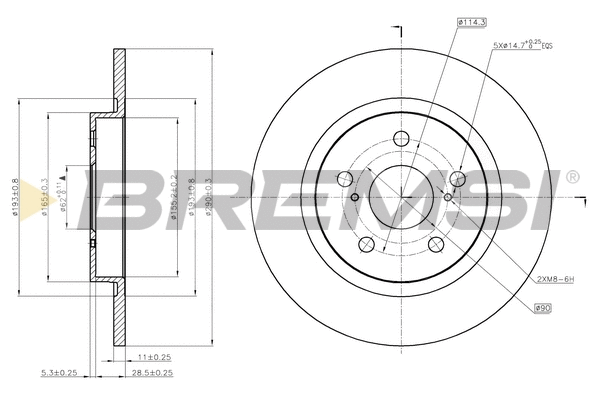 Disque de frein BREMSI CD7755S