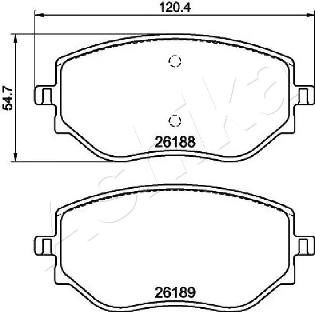 Kit de plaquettes de frein, frein à disque ASHIKA 50-00-0550