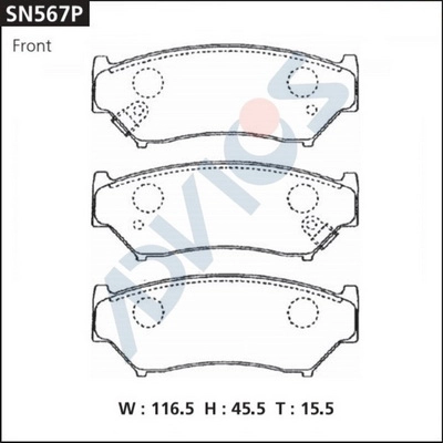 Kit de plaquettes de frein, frein à disque ADVICS SN567P