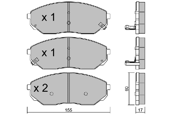 Kit de plaquettes de frein, frein à disque AISIN BPKI-1903