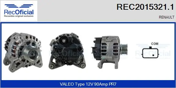 Alternateur RECOFICIAL REC2015321.1