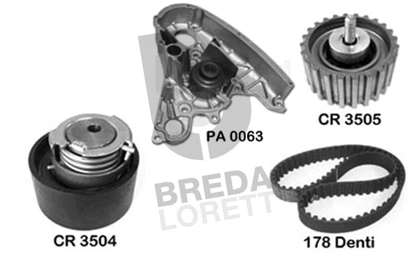 Pompe à eau + kit de courroie crantée BREDA LORETT KPA0017A