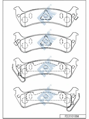 Kit de plaquettes de frein, frein à disque FBK FD31018M