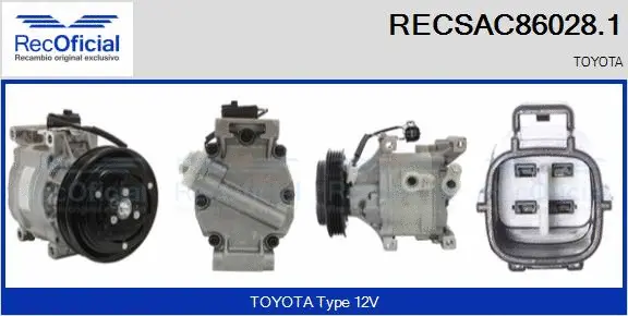 Compresseur, climatisation RECOFICIAL RECSAC86028.1
