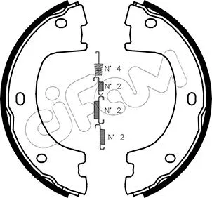 Jeu de mâchoires de frein, frein de stationnement CIFAM 153-249K