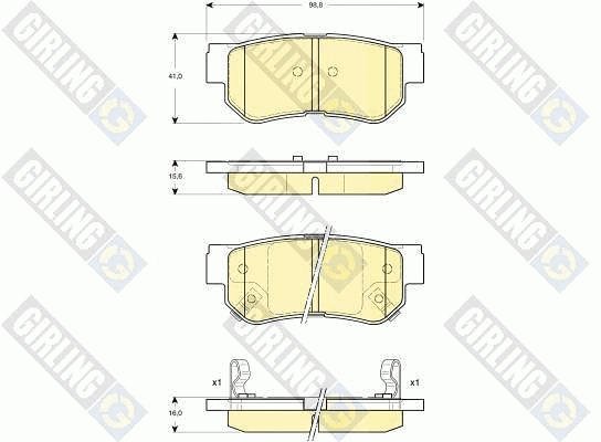 Kit de plaquettes de frein, frein à disque GIRLING 6132849