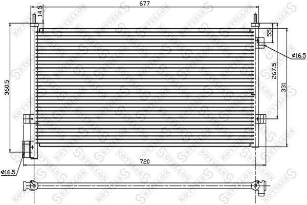Condenseur, climatisation STELLOX 87-28007-SX