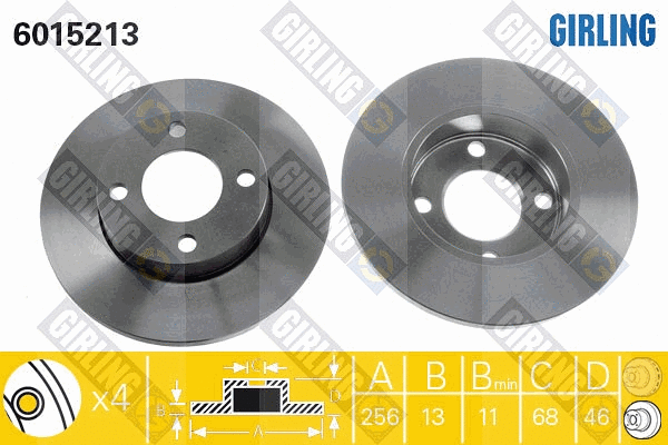 Disque de frein GIRLING 6015213