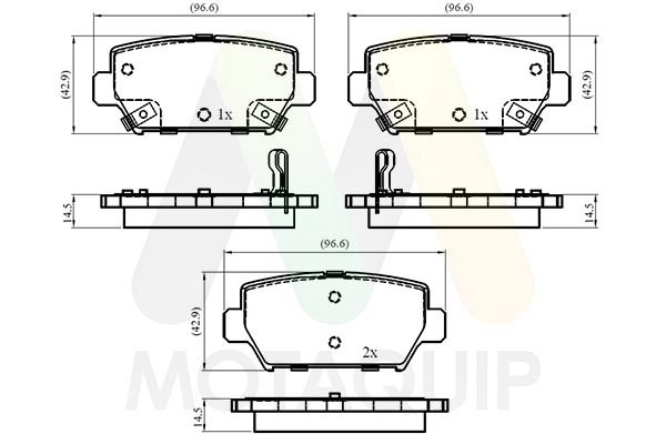 Kit de plaquettes de frein, frein à disque MOTAQUIP LVXL2094