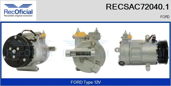 Compresseur, climatisation RECOFICIAL RECSAC72040.1