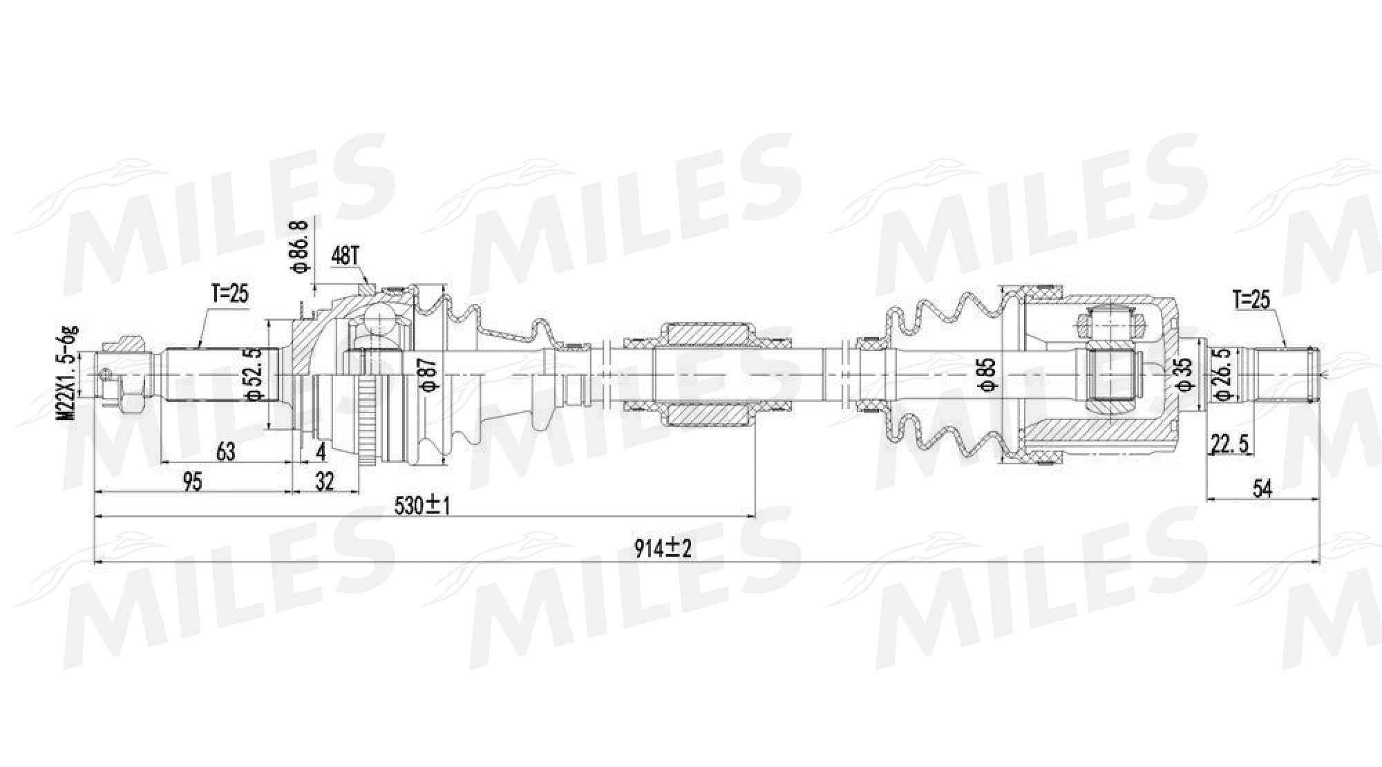 Arbre de transmission MILES GC02176