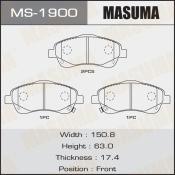 Jeu de mâchoires de frein MASUMA MS-1900