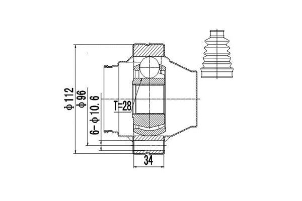 Jeu de joints, arbre de transmission DYNAMATRIX DCV699148