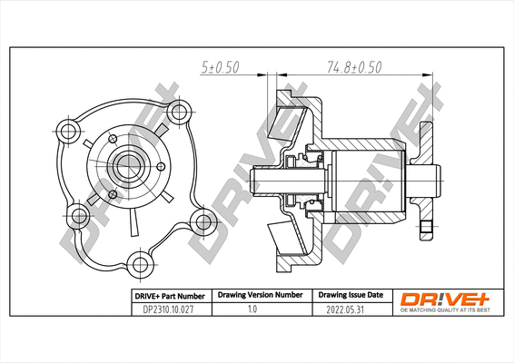 Pompe à eau, refroidissement du moteur Dr!ve+ DP2310.10.027