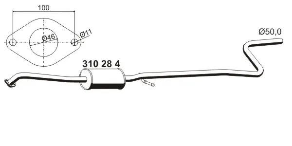 Silencieux central VEGAZ GmbH FS-590ERNS