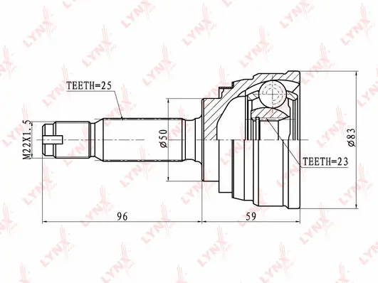 Jeu de joints, arbre de transmission LYNXAUTO CO-5502
