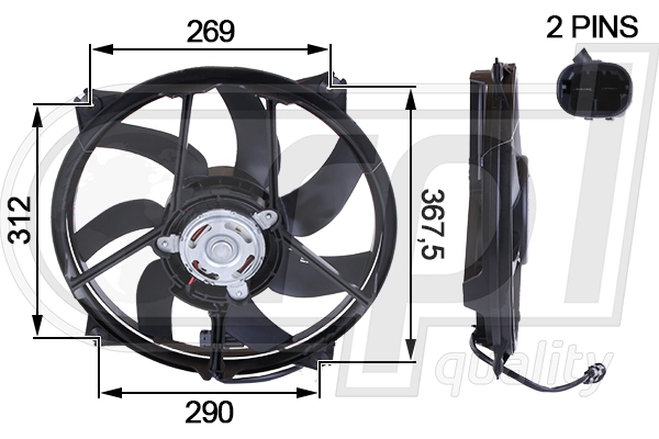 Ventilateur, refroidissement du moteur RPL QUALITY APELCI5040
