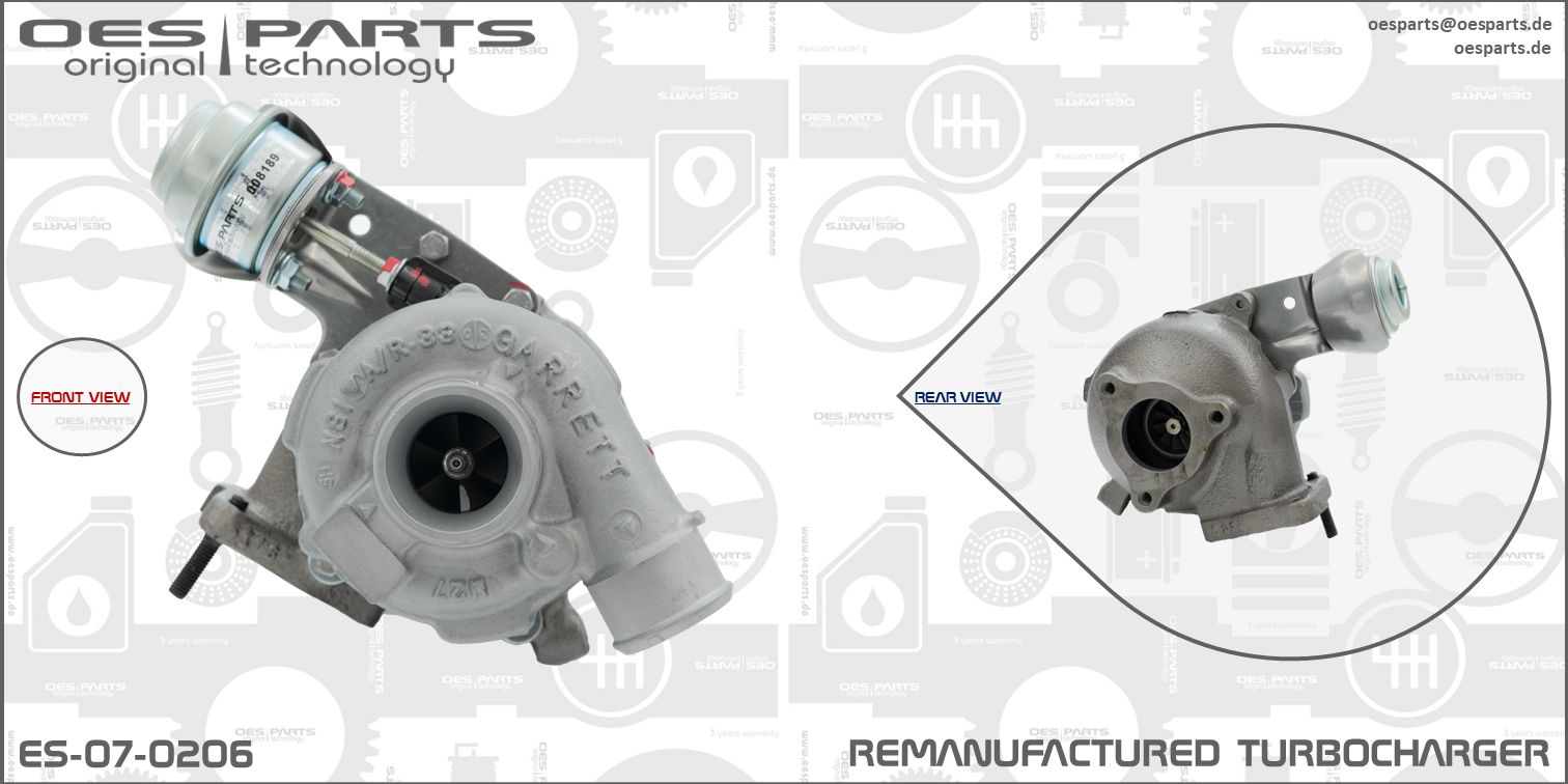 Turbocompresseur, suralimentation OES PARTS ES-07-0206