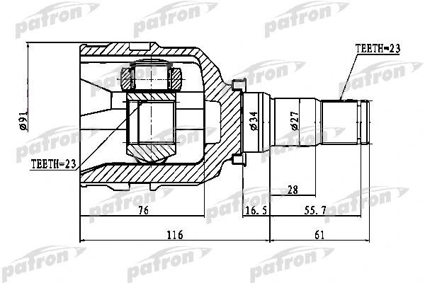 Joint, arbre de commande PATRON PCV1768