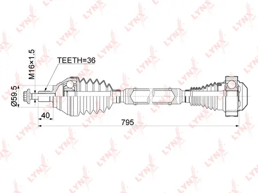 Arbre de transmission LYNXAUTO CD-1139