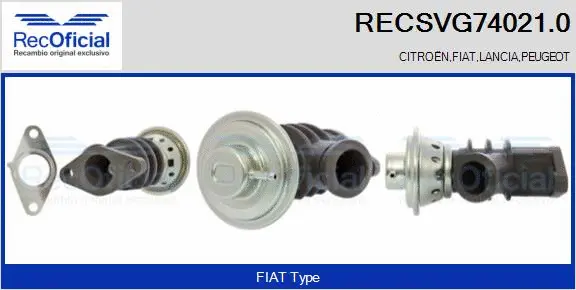 Vanne EGR RECOFICIAL RECSVG74021.0