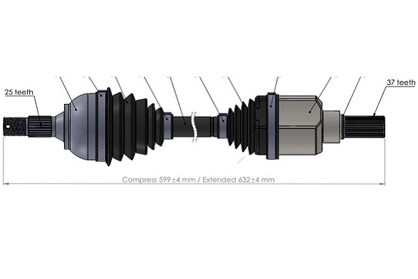 Arbre de transmission SERCORE 221808