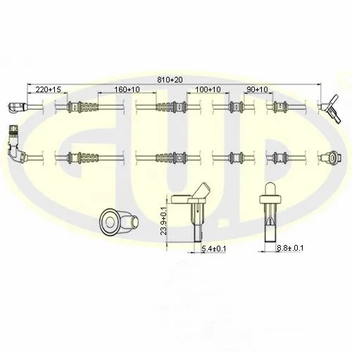 Capteur, vitesse de roue G.U.D. GABS01319