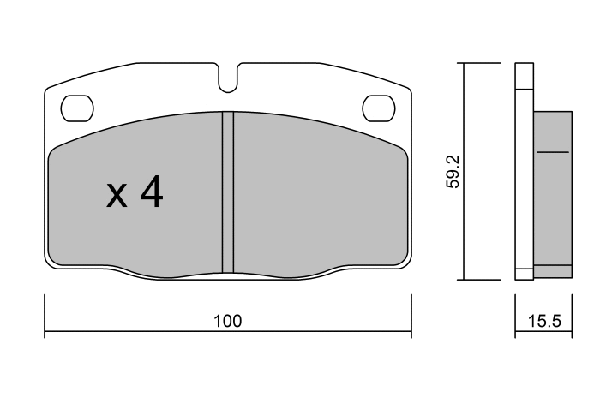 Kit de plaquettes de frein, frein à disque AISIN BPOP-1004