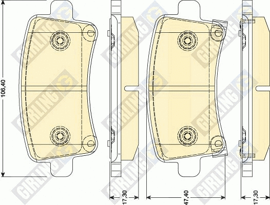Kit de plaquettes de frein, frein à disque GIRLING 6117841