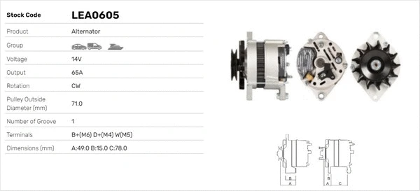 Alternateur LUSA LEA0605