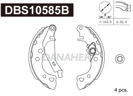 Jeu de mâchoires de frein DANAHER DBS10585B