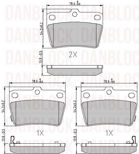 Kit de plaquettes de frein, frein à disque DANBLOCK DB 510421