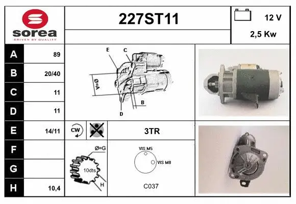 Démarreur STARTCAR 227ST11