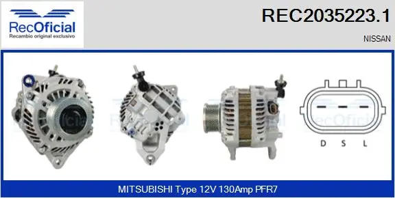 Alternateur RECOFICIAL REC2035223.1