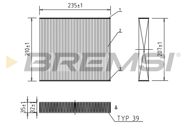 Filtre, air de l'habitacle BREMSI FC0068