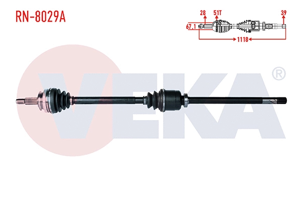 Arbre de transmission VEKA RN-8029A