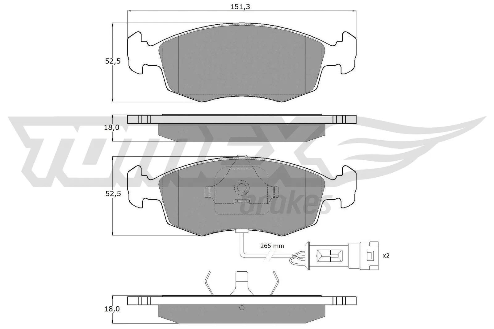 Kit de plaquettes de frein, frein à disque TOMEX Brakes TX 11-33