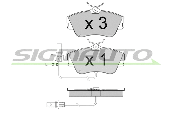 Kit de plaquettes de frein, frein à disque SIGMAUTO SPA994