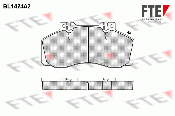 Kit de plaquettes de frein, frein à disque FTE 9500011
