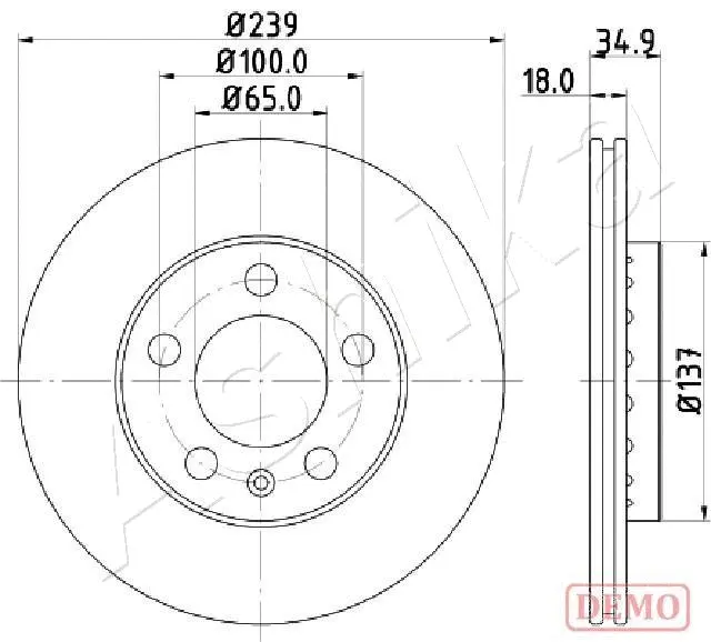 Disque de frein ASHIKA 60-00-0945C