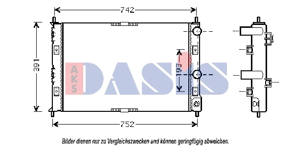 Radiateur, refroidissement du moteur AKS DASIS 520770N