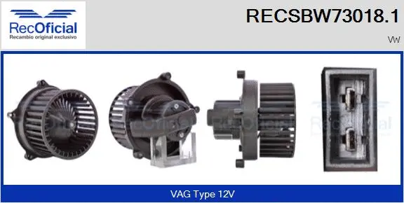 Pulseur d'air habitacle RECOFICIAL RECSBW73018.1