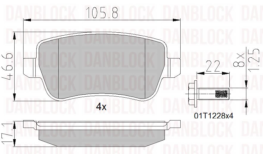 Kit de plaquettes de frein, frein à disque DANBLOCK DB 510532
