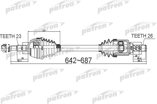 Arbre de transmission PATRON PDS0524