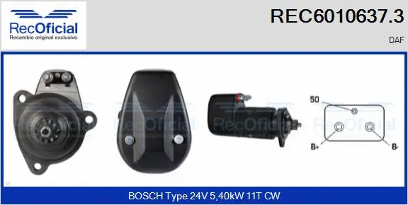 Démarreur RECOFICIAL REC6010637.3
