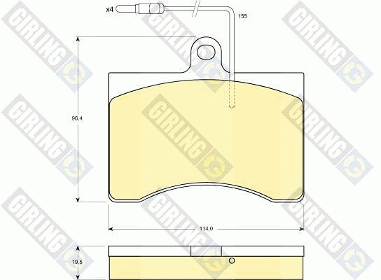 Kit de plaquettes de frein, frein à disque GIRLING 6103149