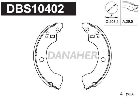 Jeu de mâchoires de frein DANAHER DBS10402